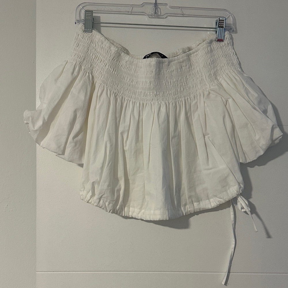 Zara White Off-Shoulder Blouse
